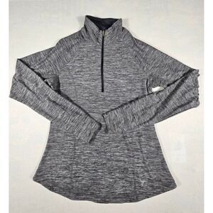 Old Navy Active Pullover Womens Small Gray Heathered Semi-Fitted Quarter Zip